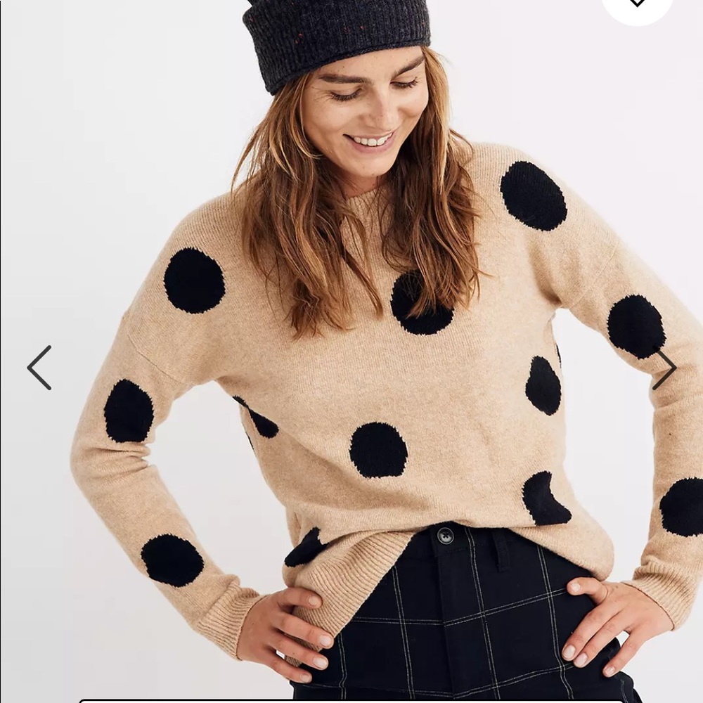 NWT Madewell polka dot crewneck sweater - Large